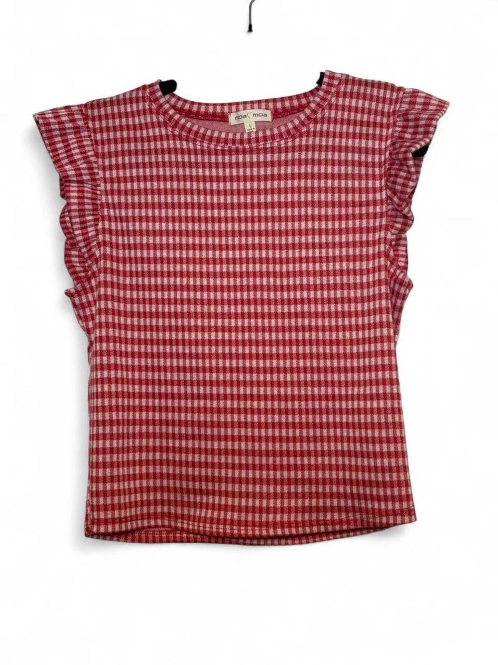 Moa Moa Twee Red and White Gingham Crewneck Top